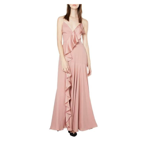 Dusty Pink Fame and Partners Ruffle Dress Sz 8 - Picture 1 of 8